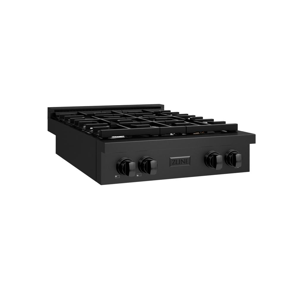 ZLINE Paramount 30-inch rangetop in black stainless steel SRTB-30