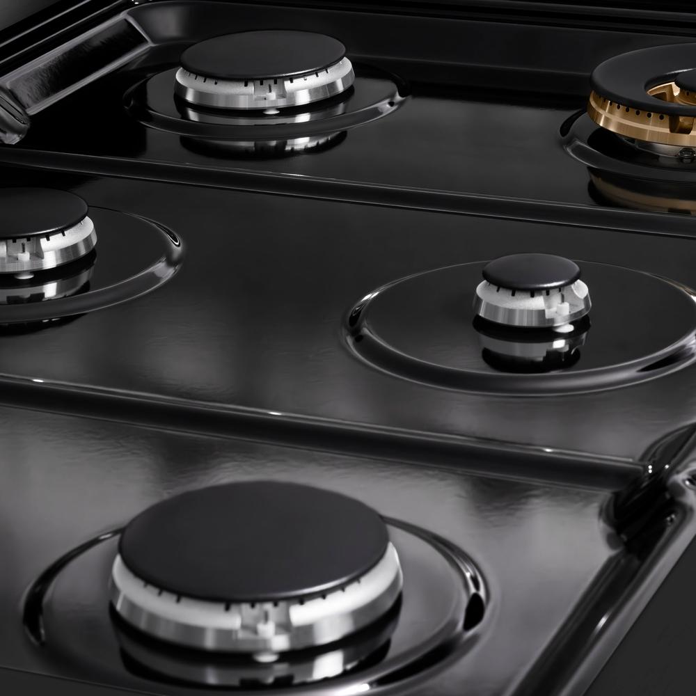 ZLINE Paramount 36-inch rangetop in black stainless steel SRTB-36, from above