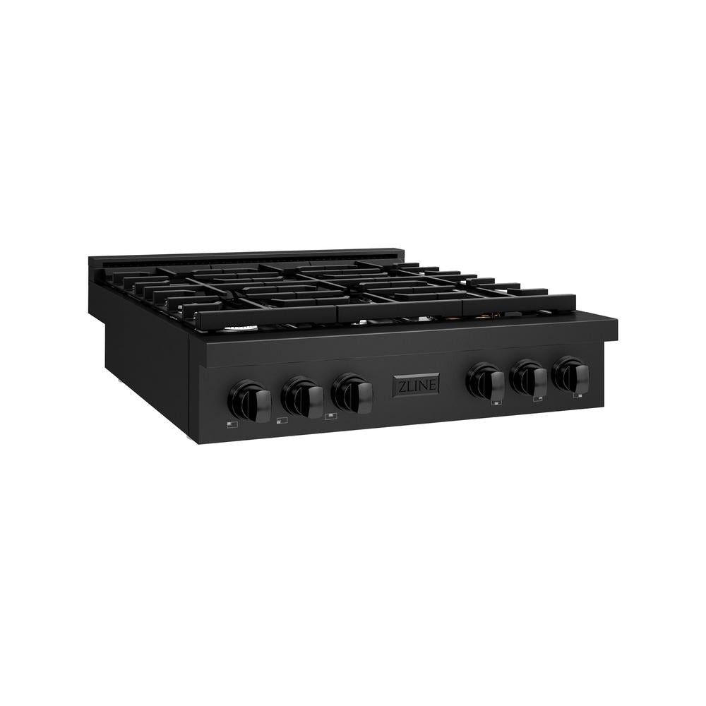 ZLINE Paramount 36-inch rangetop in black stainless steel SRTB-36