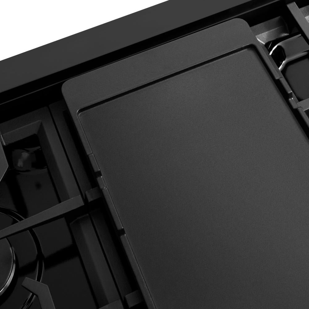 ZLINE Paramount 48-inch rangetop in black stainless steel SRTB-48, from above