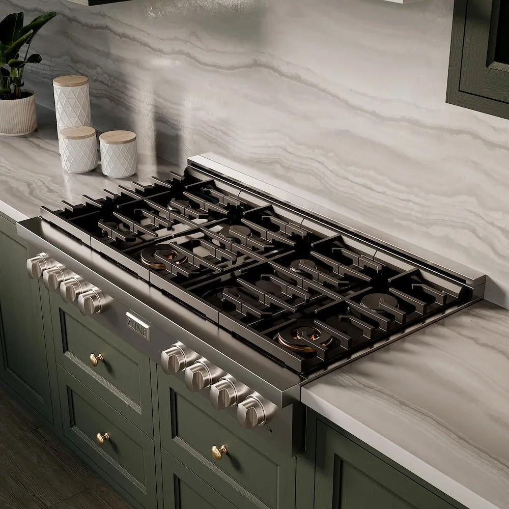ZLINE Paramount 48-inch rangetop in stainless steel SRT48, from above