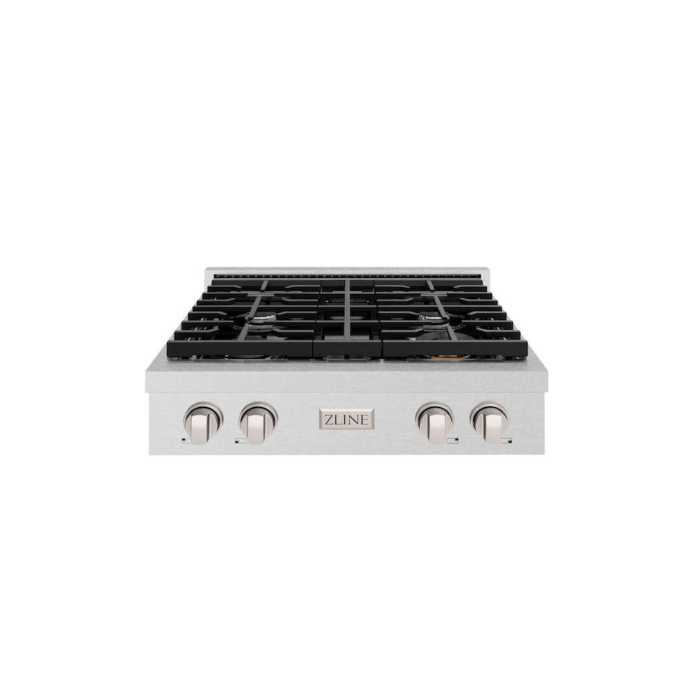 ZLINE Paramount 30-inch rangetop in satin stainless steel SRTS-30, front view