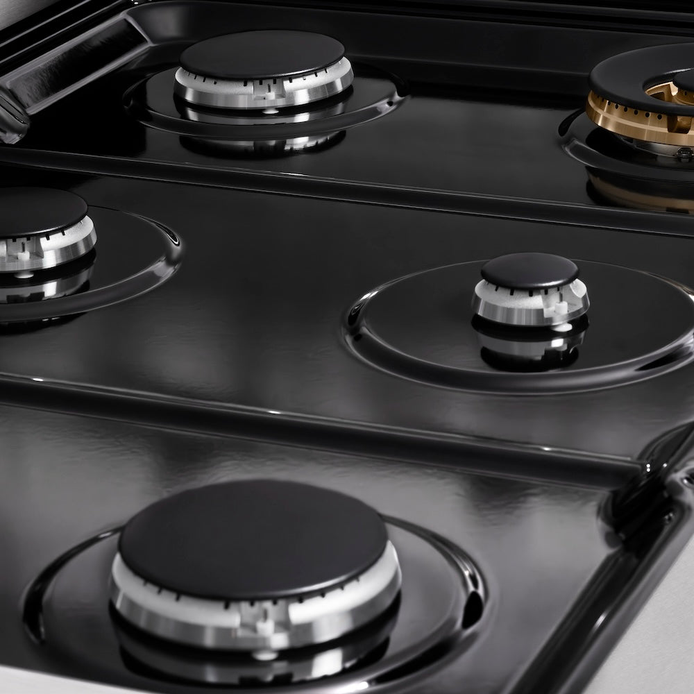 ZLINE Paramount 36-inch rangetop in satin stainless steel SRTS-36, from above
