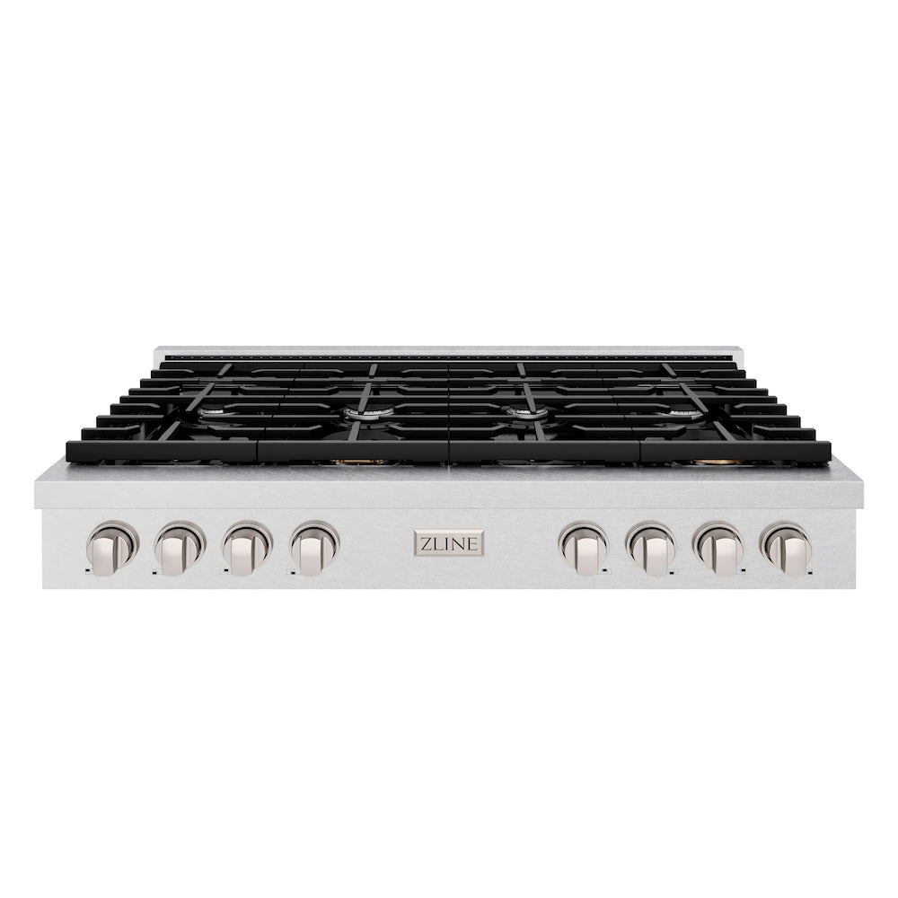 ZLINE Paramount 48-inch rangetop in satin stainless steel SRTS-48, front view