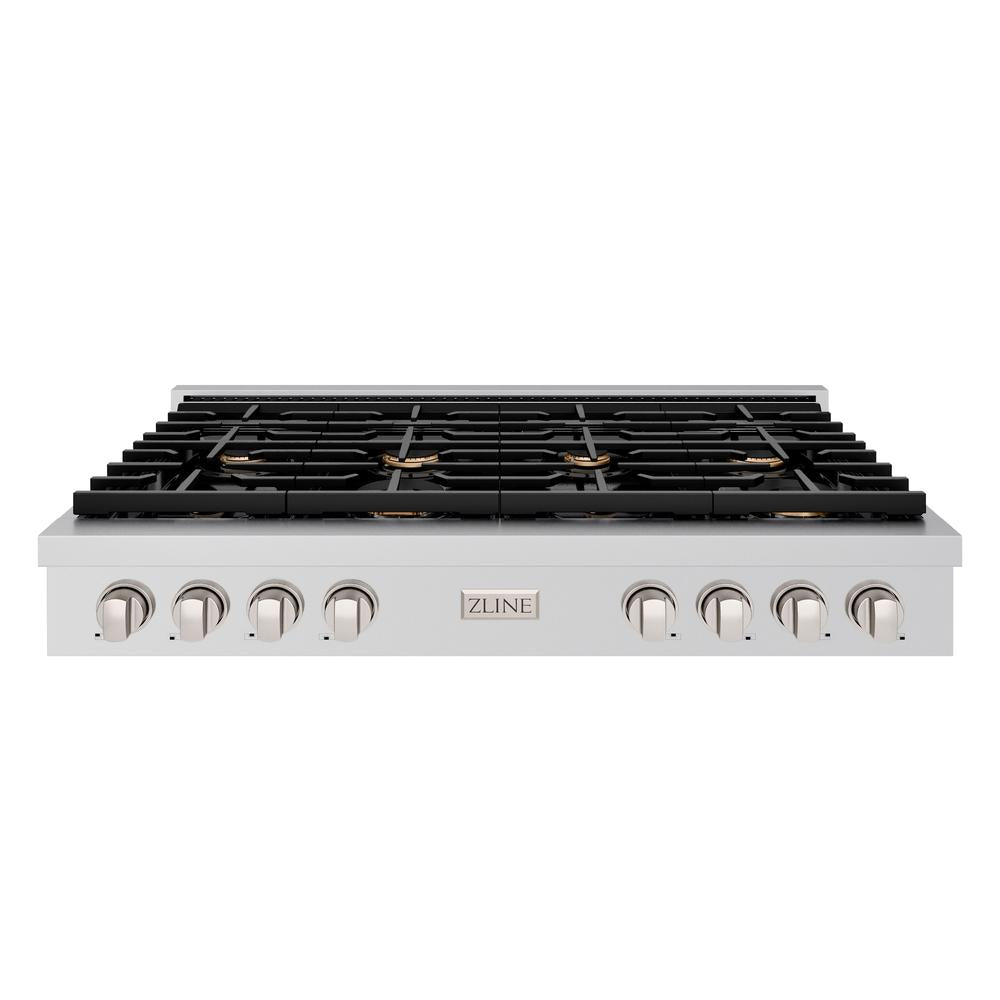 ZLINE Paramount 48-inch rangetop in stainless steel SRT-BR-48, front view