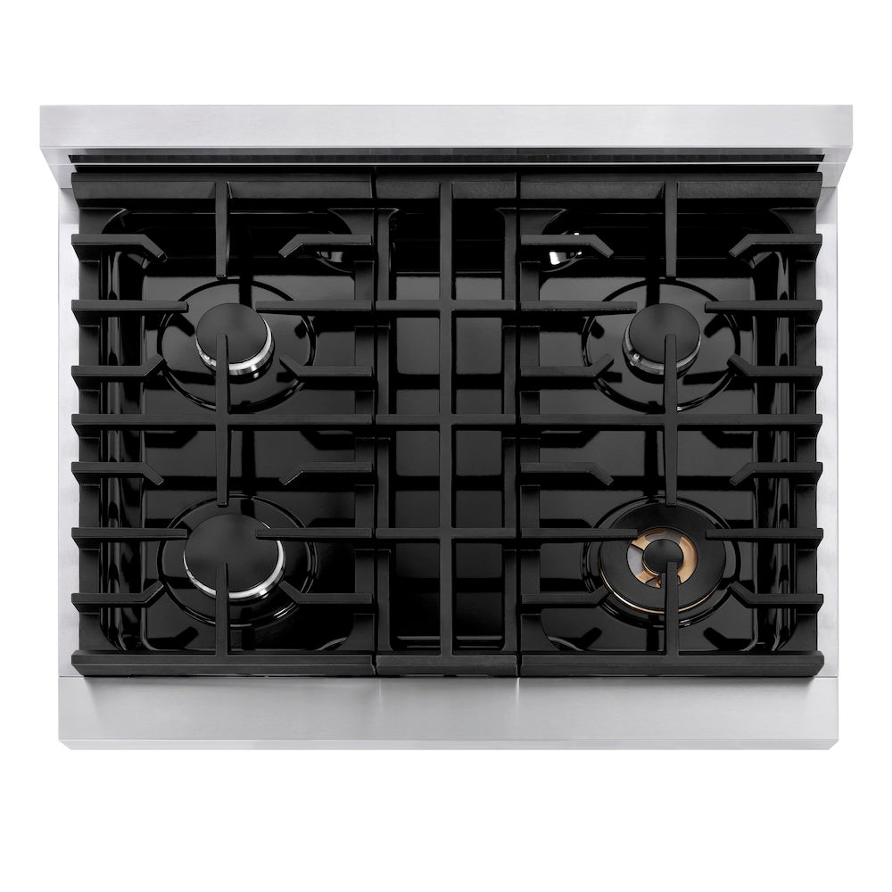 ZLINE Paramount 30-inch rangetop in stainless steel SRT30, from above