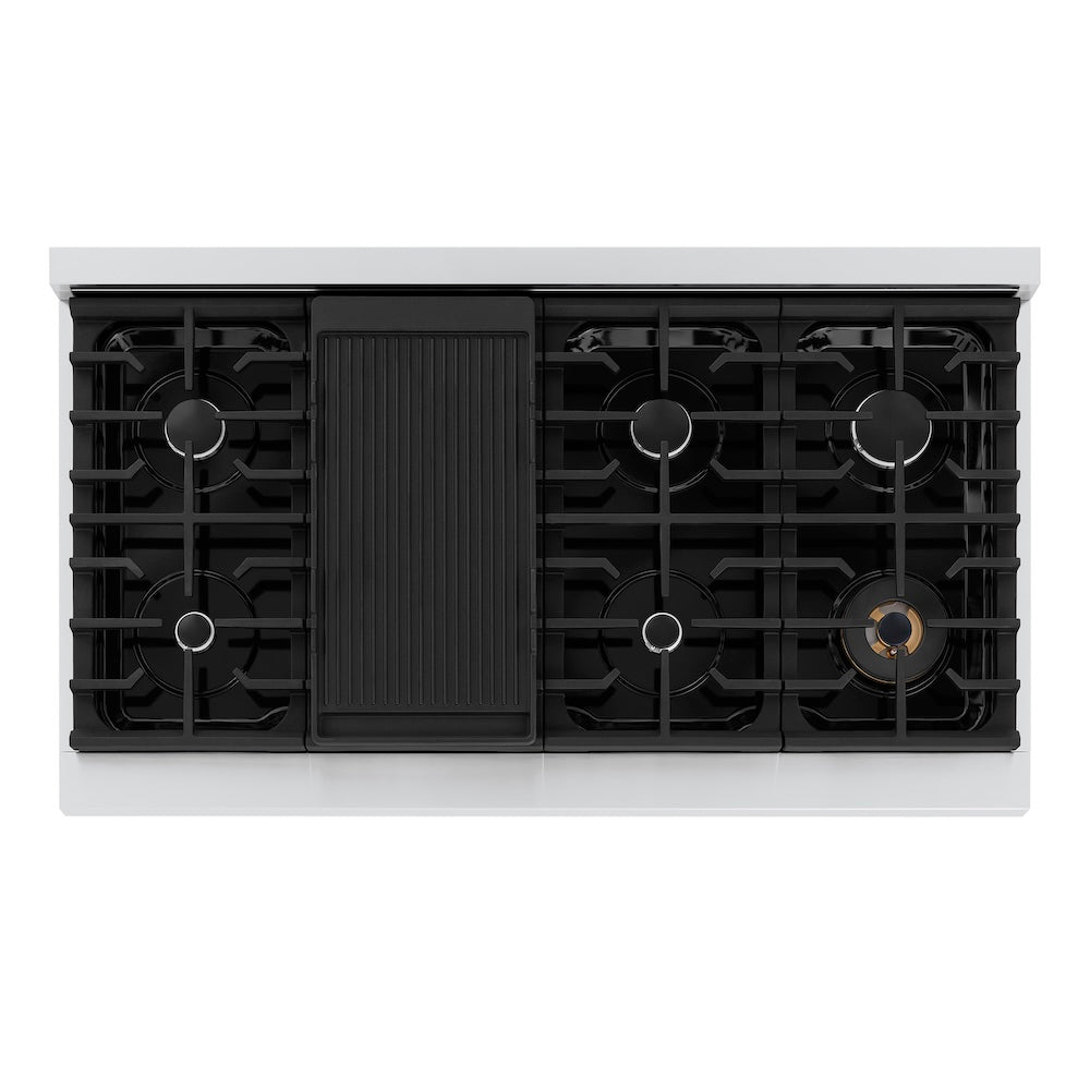 ZLINE Paramount 48-inch rangetop in stainless steel SRT48, from above