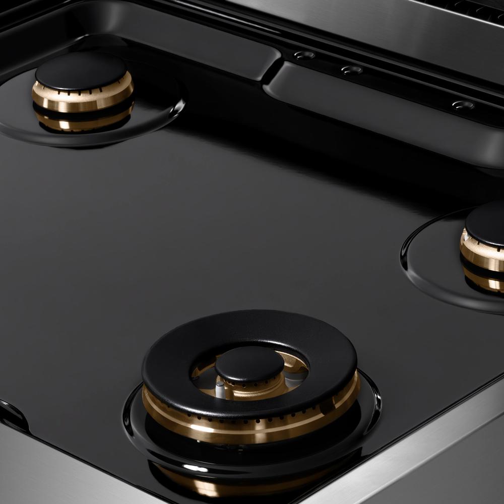 ZLINE Autograph Edition Paramount 30-inch rangetop in stainless steel and matte black accents SRTZ-30-MB, from above