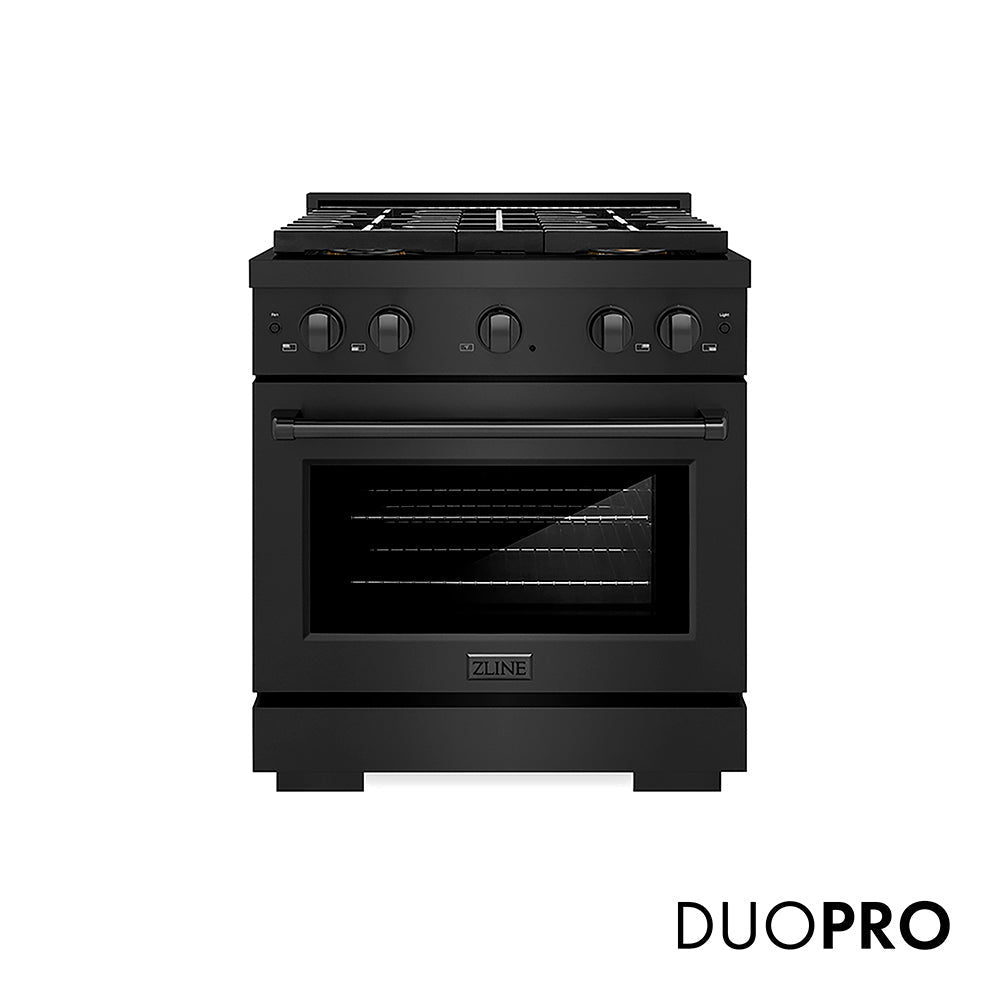 ZLINE Paramount 30-inch range in black stainless steel PSDRB-30