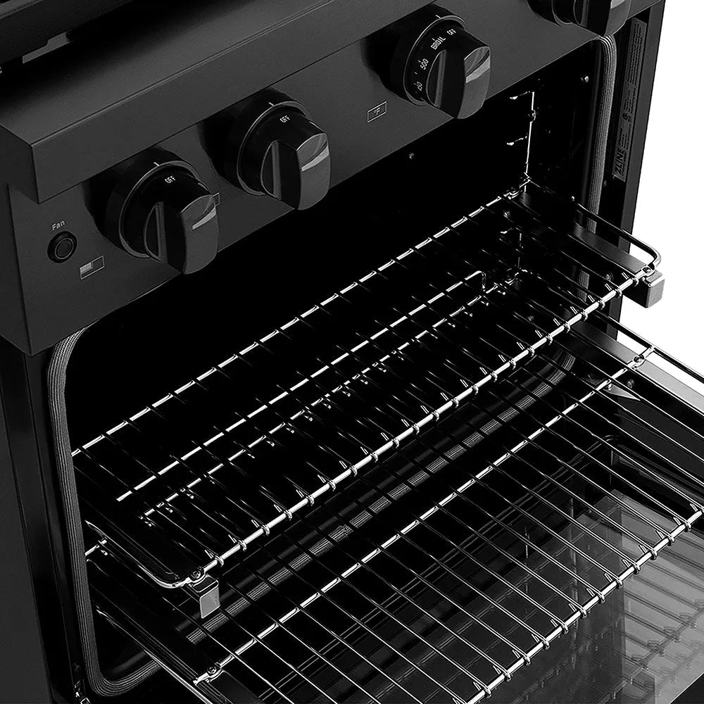 ZLINE Paramount 30-inch range in black stainless steel PSDRB-30, from above