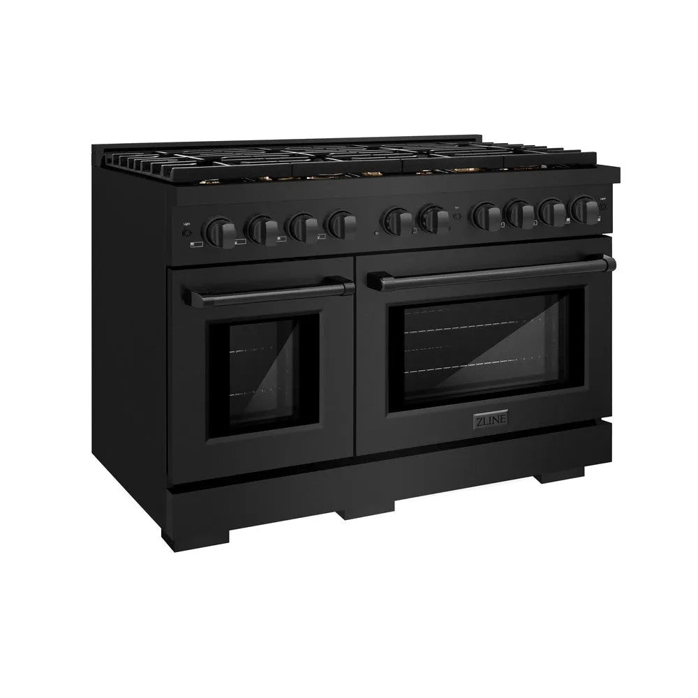 ZLINE Paramount 48-inch range in black stainless steel SDRB-BR-48