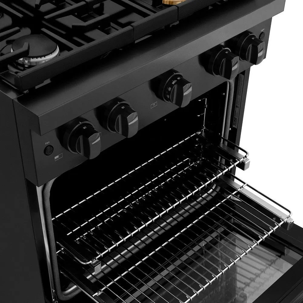 ZLINE Paramount 30-inch range in black stainless steel SGRB-30, detail