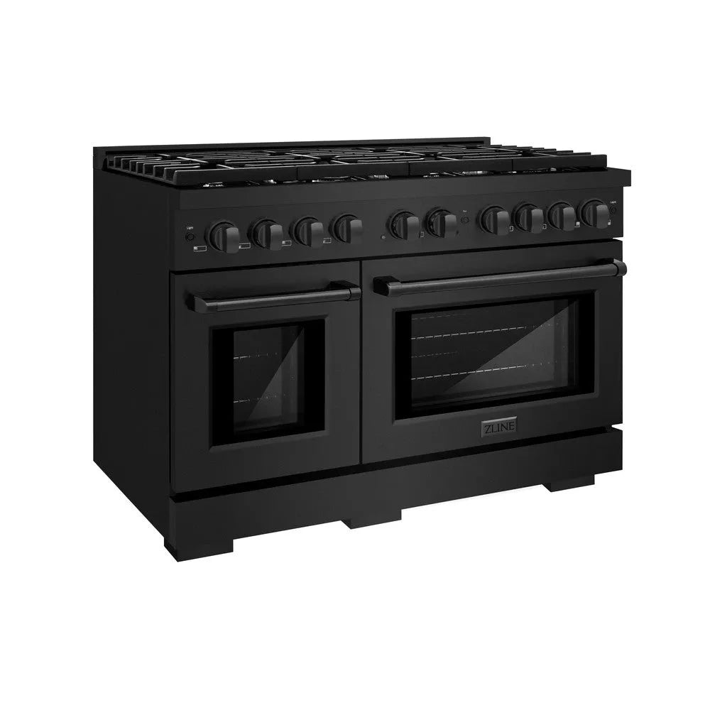 ZLINE Paramount 48-inch range in black stainless steel SDRB-48