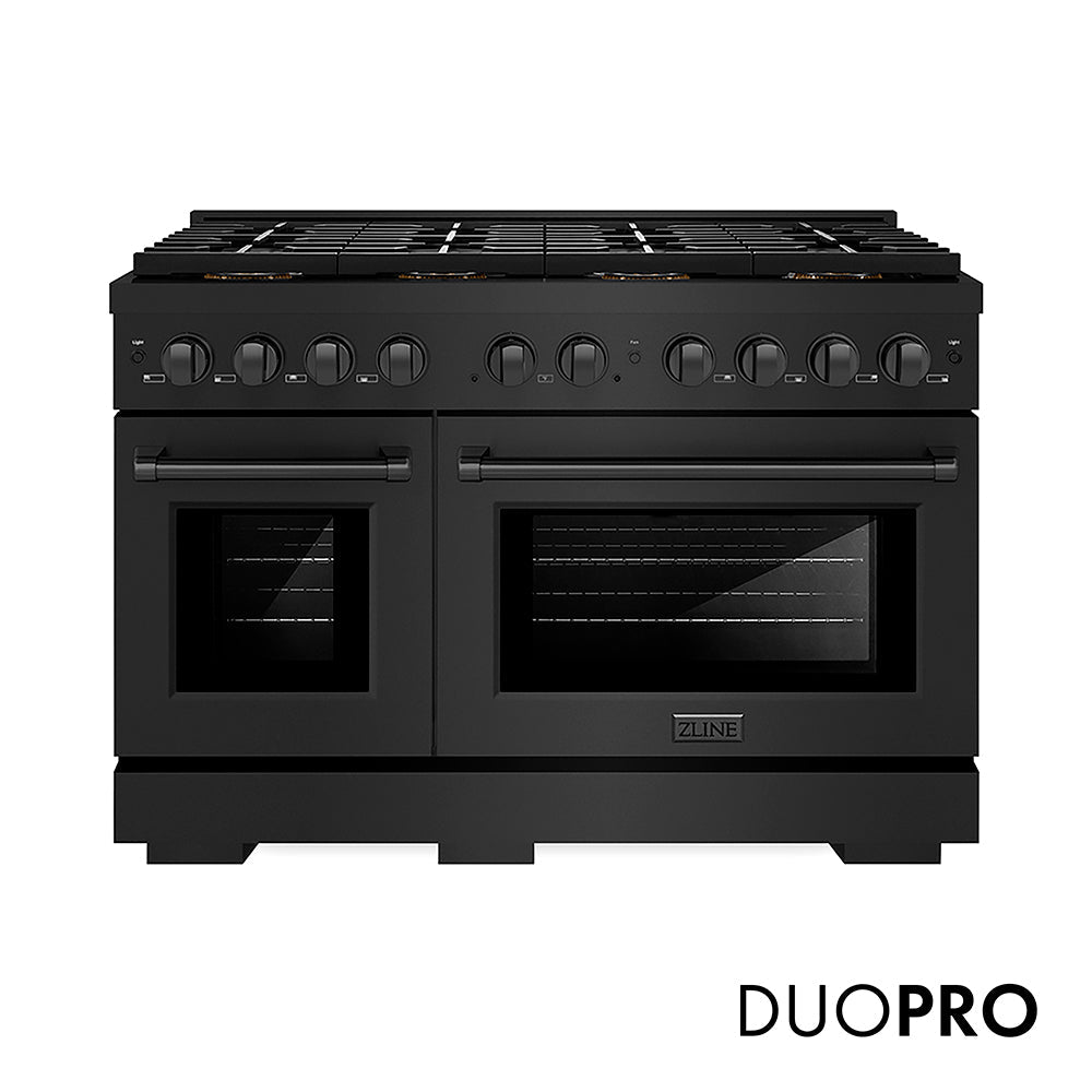 ZLINE Paramount 48-inch range in black stainless steel PSGRB-48