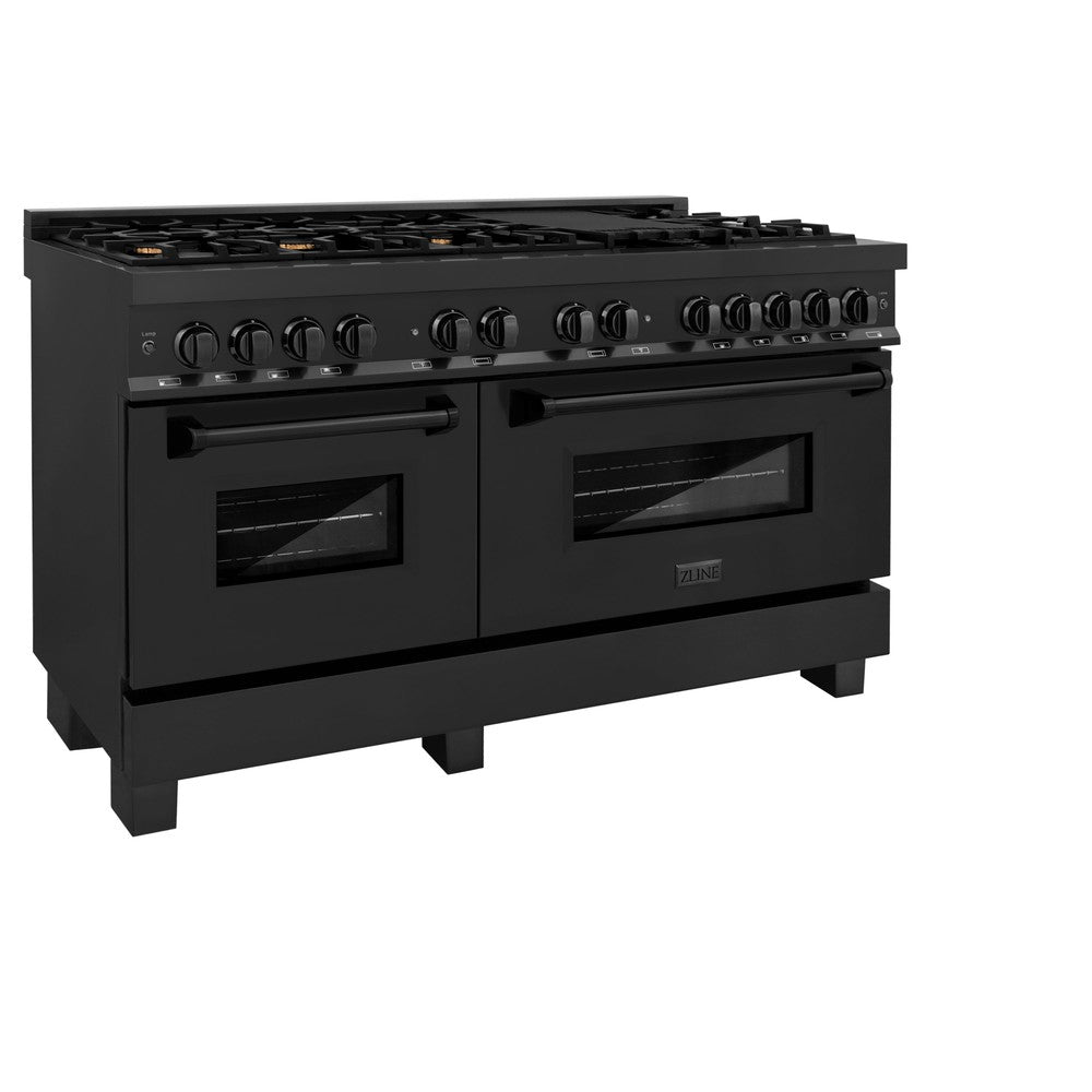 ZLINE Legacy 60-inch range in black stainless steel RAB-60, view 7