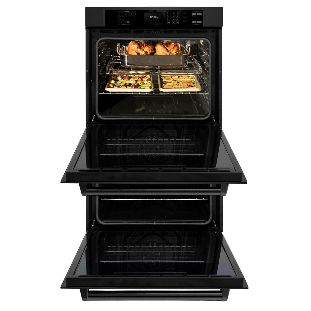 ZLINE Professional 30-inch wall oven in black stainless steel WADB-30, front view