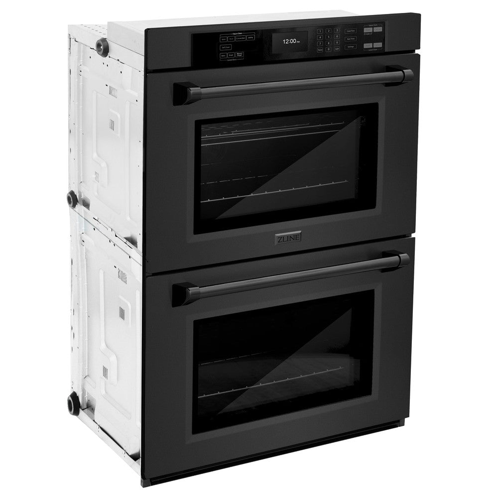 ZLINE Professional 30-inch wall oven in black stainless steel WADB-30, side view