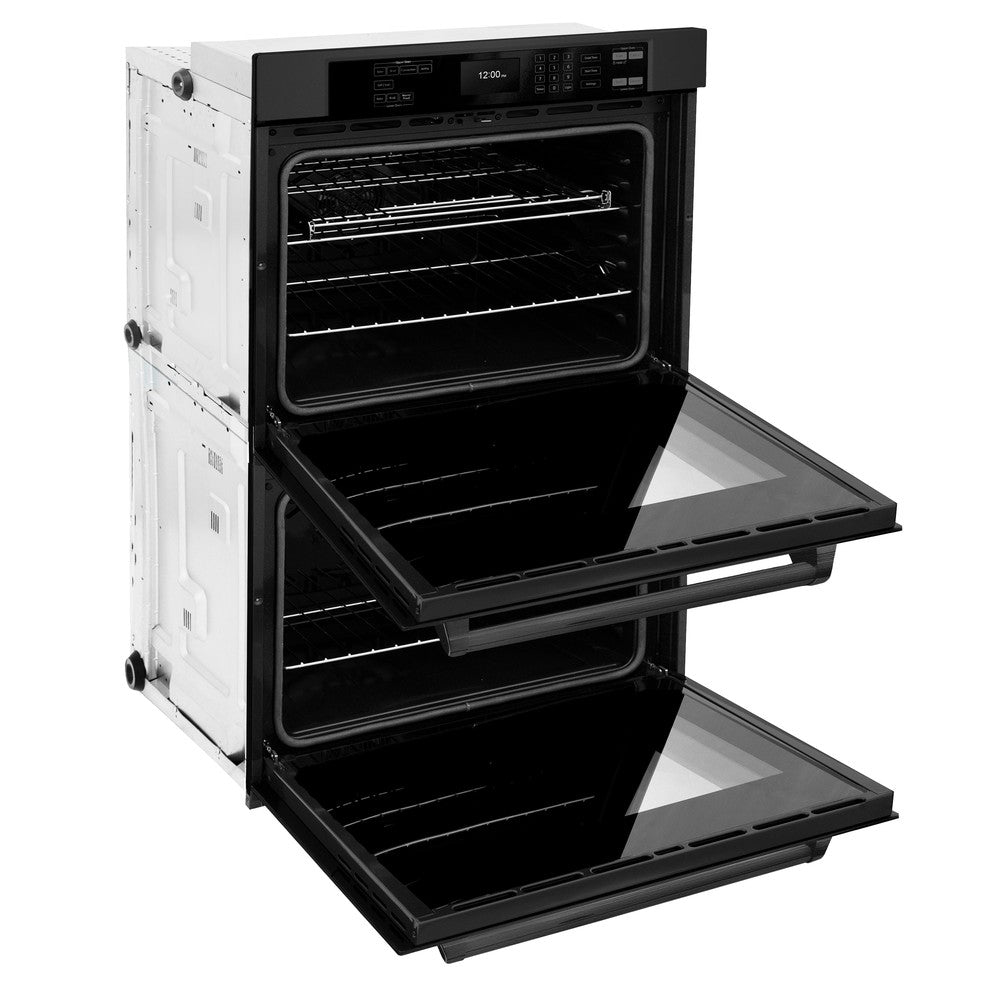 ZLINE Professional 30-inch wall oven in black stainless steel WADB-30, door open