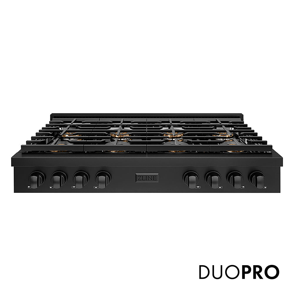ZLINE Paramount 48-inch rangetop in black stainless steel PSRTB-48
