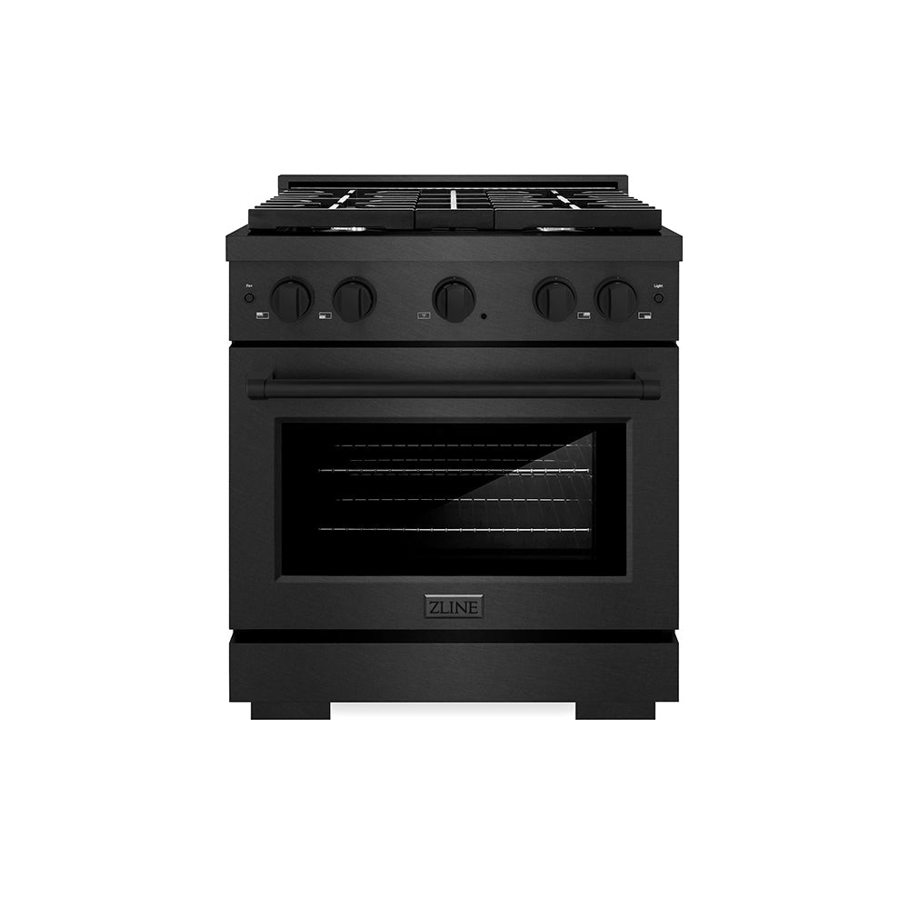 ZLINE Paramount 30-inch range in black satin stainless steel SDRBS-30