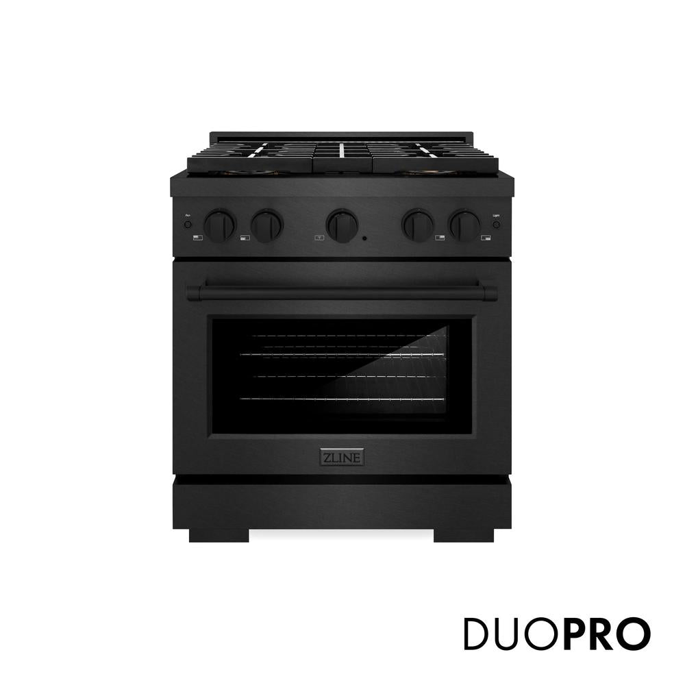 ZLINE Paramount 30-inch range in black satin stainless steel PSDRBS-30