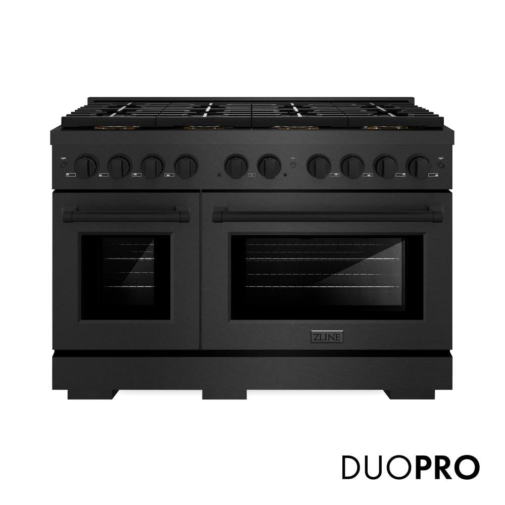 ZLINE Paramount 48-inch range in black satin stainless steel PSDRBS-48