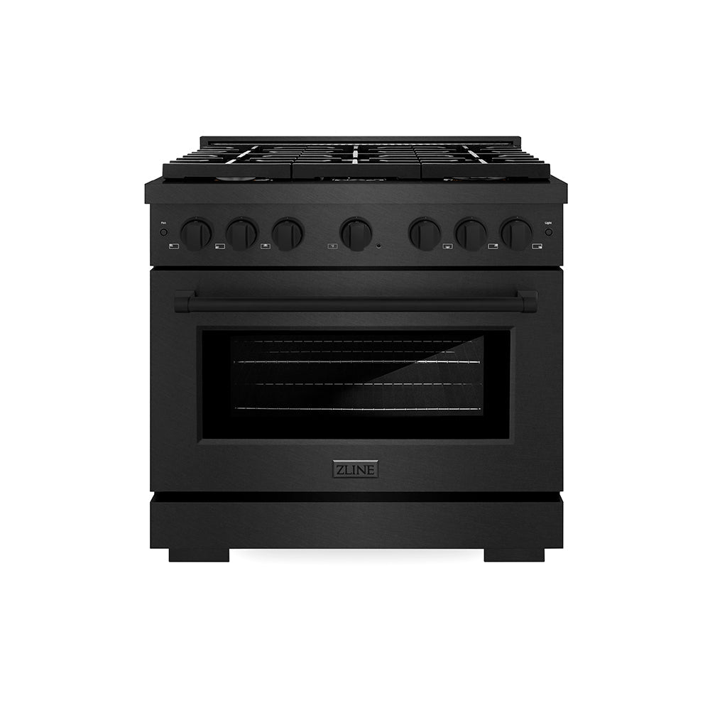 ZLINE Paramount 36-inch range in black satin stainless steel SGRBS-BR-36