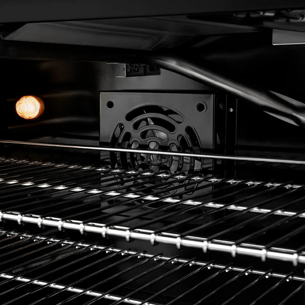 ZLINE Autograph Edition Paramount 30-inch range in black satin stainless steel and polished gold accents PSGRBSZ-30-G, from above