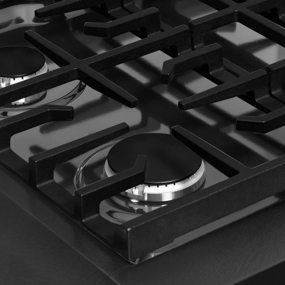 ZLINE Paramount 30-inch rangetop in black satin stainless steel SRTBS-30, from above