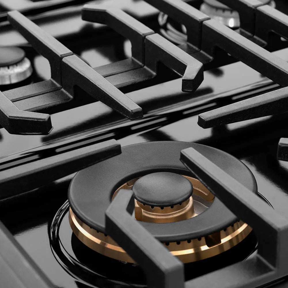 ZLINE Paramount 36-inch rangetop in black satin stainless steel SRTBS-36, from above