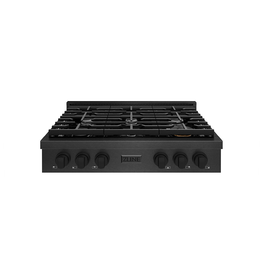 ZLINE Paramount 36-inch rangetop in black satin stainless steel SRTBS-36