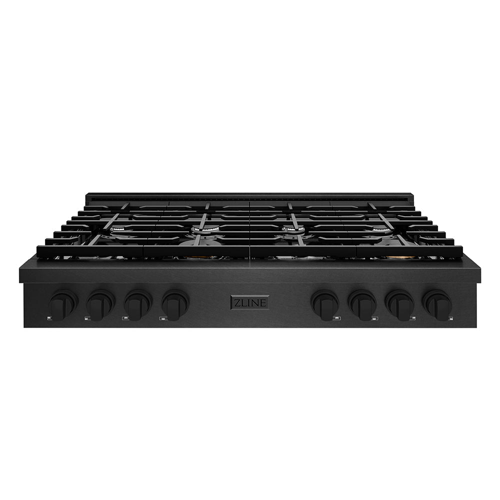 ZLINE Paramount 48-inch rangetop in black satin stainless steel SRTBS-48