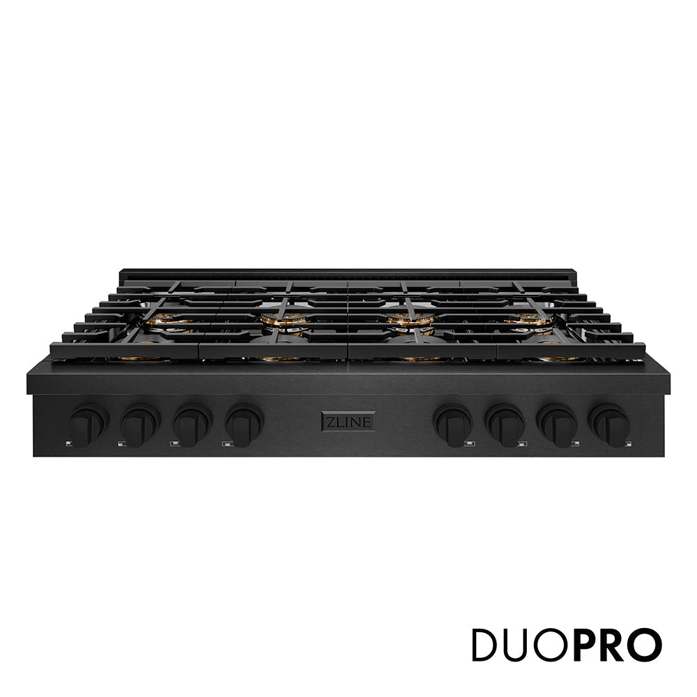 ZLINE Paramount 48-inch rangetop in black satin stainless steel PSRTBS-48