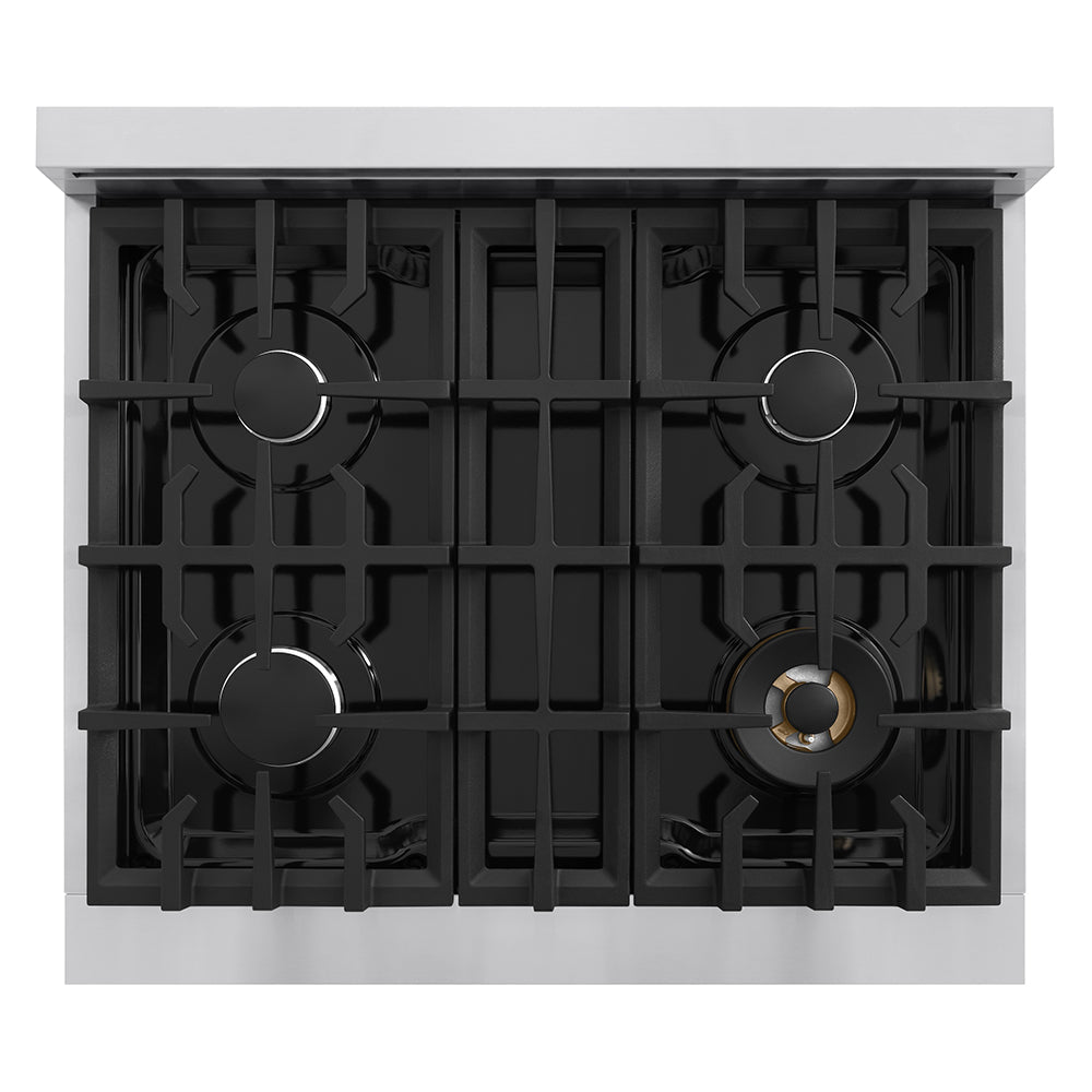 ZLINE Classic 30-inch rangetop in stainless steel RT30, from above