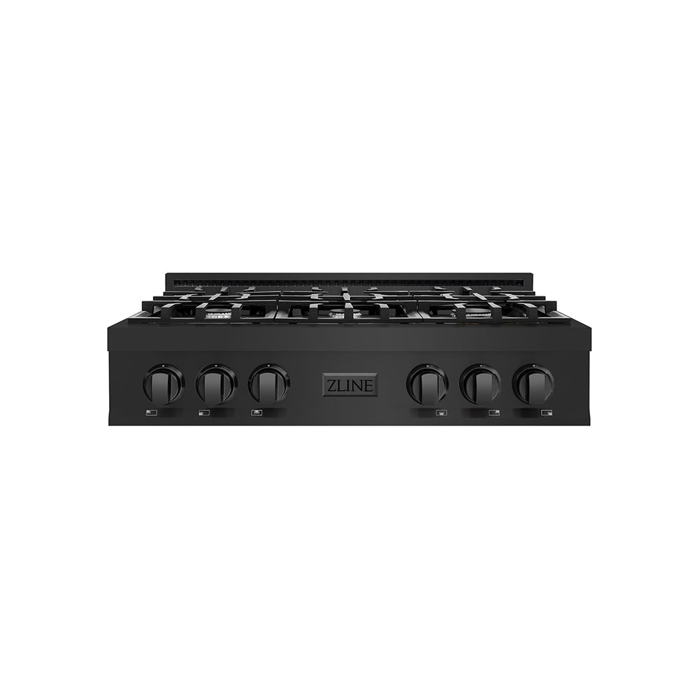 ZLINE Classic 36-inch rangetop in black stainless steel RTB2-36