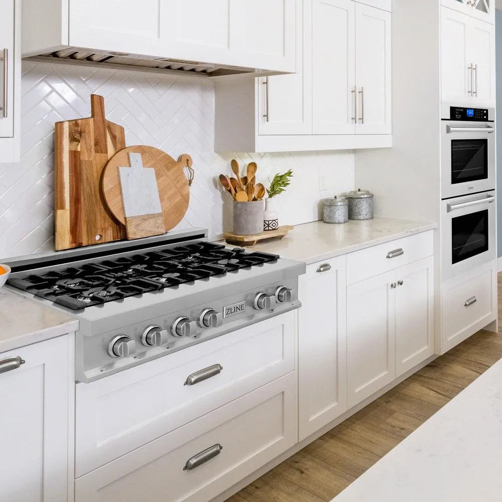 ZLINE 36-inch kitchen package 2KP-RTAWD36 installed in a kitchen