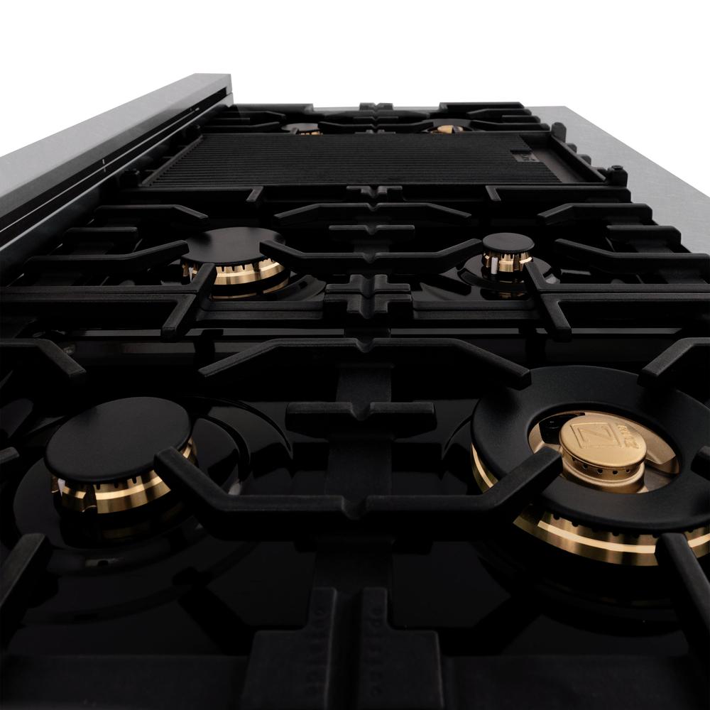 ZLINE Legacy 48-inch rangetop in satin stainless steel RTS-BR-48, from above