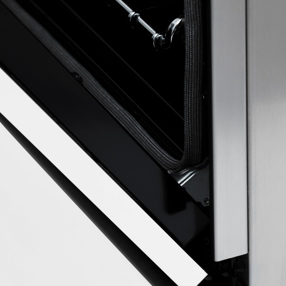 ZLINE Legacy 60-inch range in stainless steel with white matte door RA-WM-60, detail