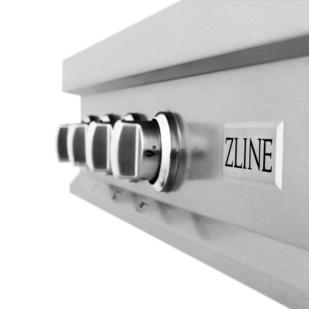 ZLINE Legacy 48-inch rangetop in satin stainless steel RTS-48, detail