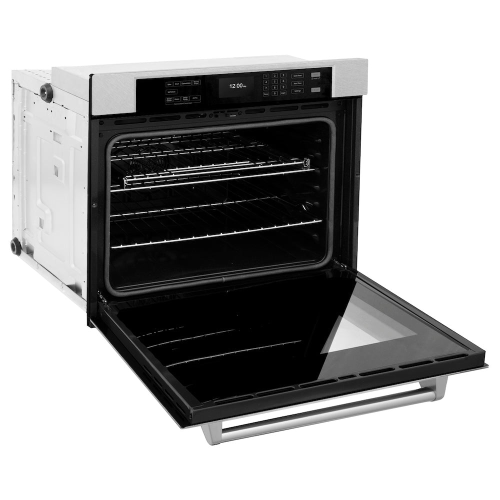 ZLINE Professional 30-inch wall oven in satin stainless steel WASS-30, door open