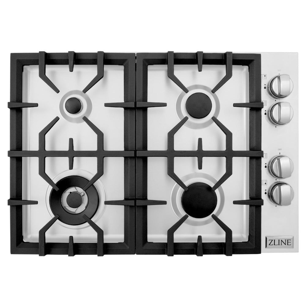 ZLINE 30-inch cooktop in stainless steel RC30, from above