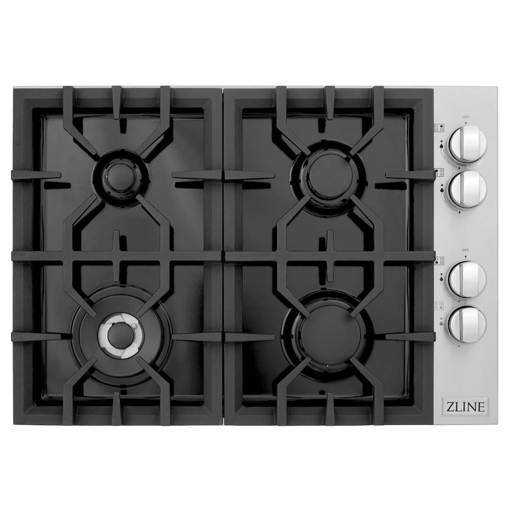 ZLINE 30-inch cooktop in stainless steel RC30-PBT, from above
