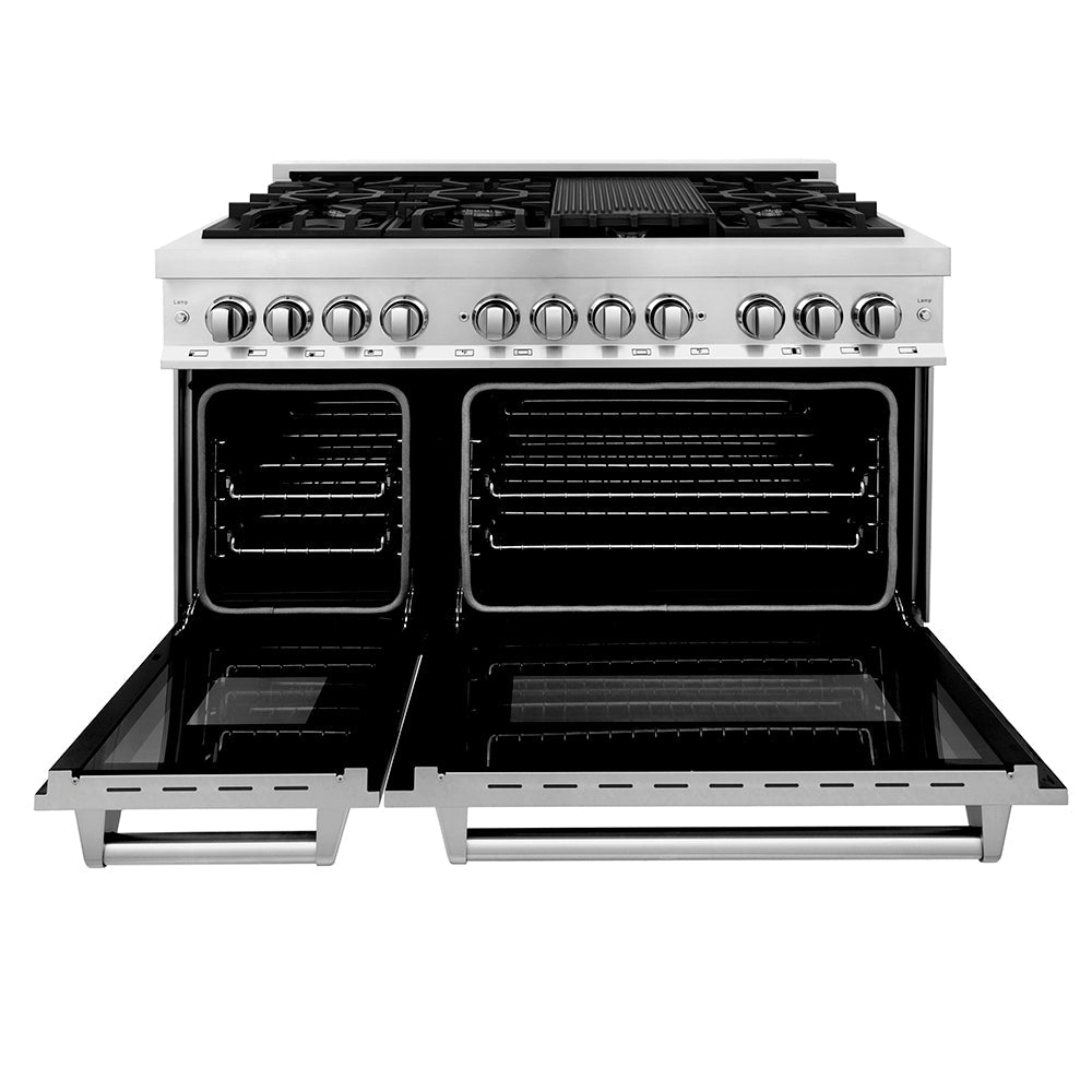 ZLINE Legacy 48-inch range in stainless steel with satin stainless steel door RA-SN-48, front view