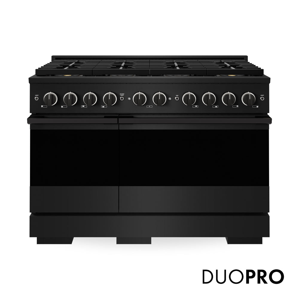 ZLINE Marino 48-inch range in black stainless steel PMDRB-48