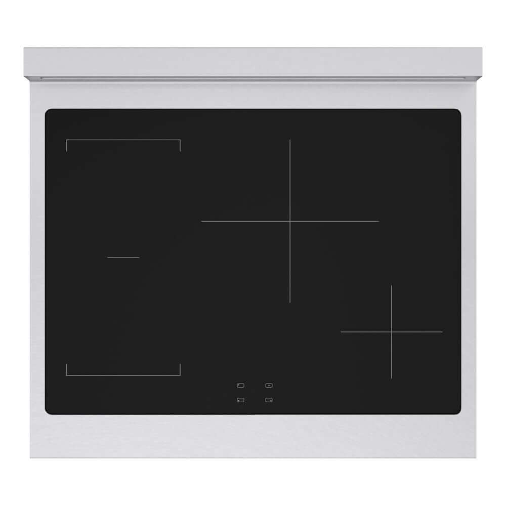 ZLINE Autograph Edition Marino 30-inch range in satin stainless steel with white matte door and polished gold accents MINRSZ-WM-30-G, from above