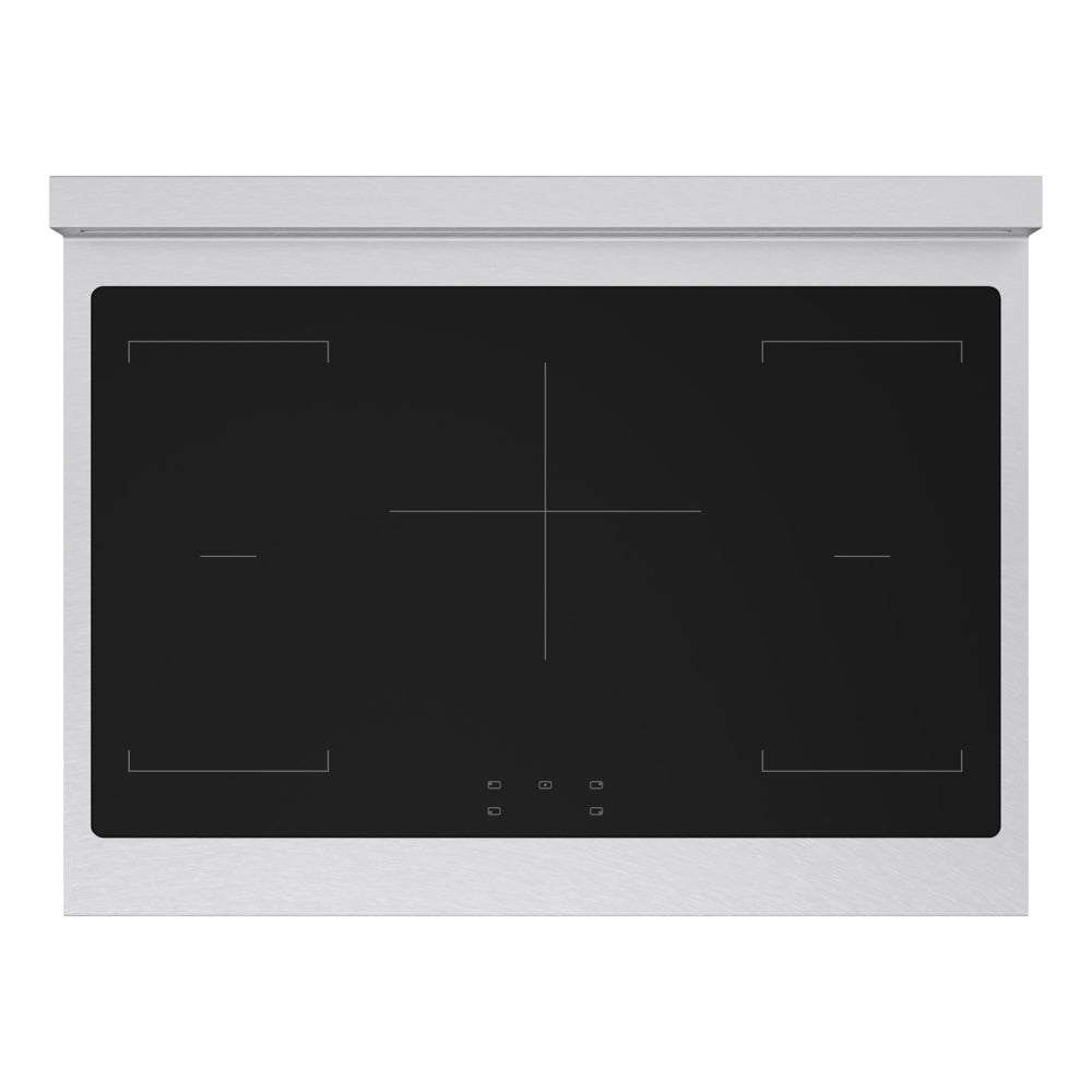 ZLINE Marino 36-inch range in satin stainless steel with white matte door MINRS-WM-36, from above