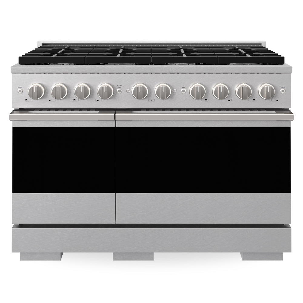 ZLINE Marino 48-inch range in satin stainless steel MDRS-48, front view