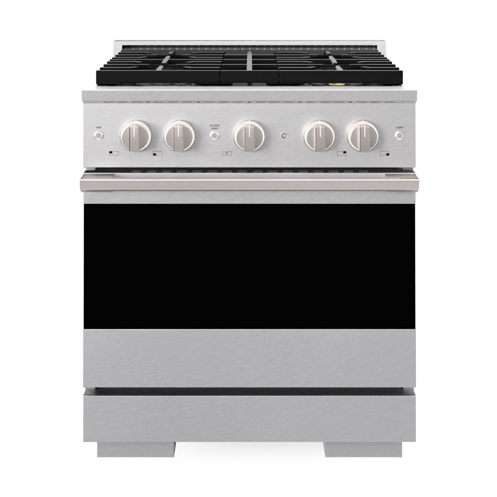 ZLINE Marino 30-inch range in satin stainless steel PMDRS-30, front view