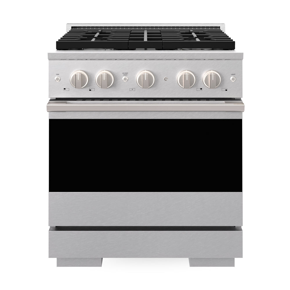 ZLINE Marino 30-inch range in satin stainless steel MGRS-30, front view
