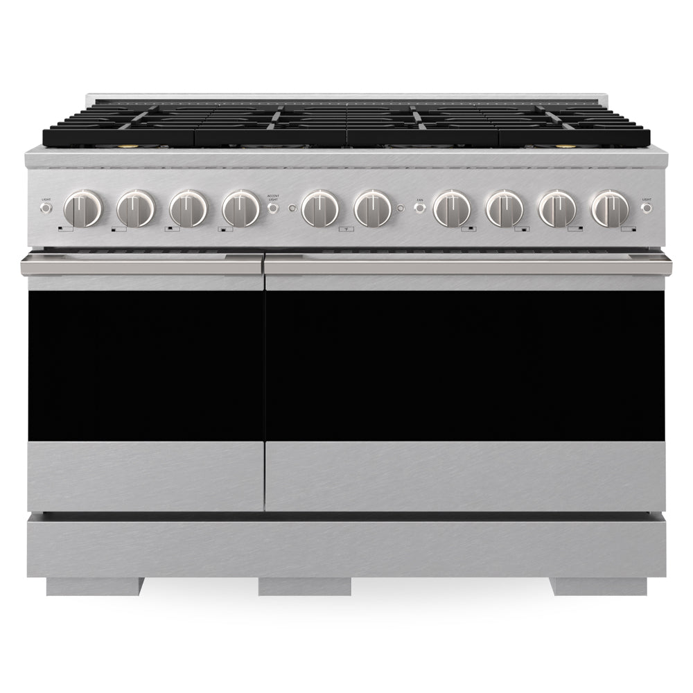 ZLINE Marino 48-inch range in satin stainless steel PMGRS-48, front view